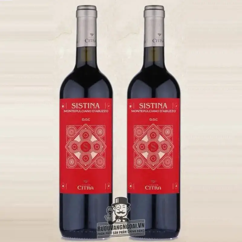 Rượu Vang Ý Sistina Montepulciano dAbruzzo DOC cao cấp
