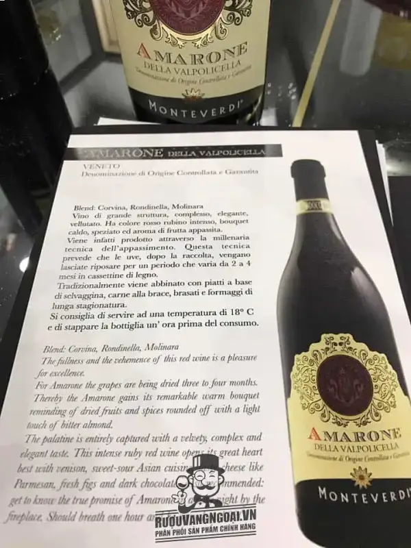 Vang Ý Monteverdi Amarone della Valpolicella