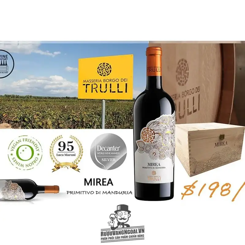 Vang Ý MIREA PRIMITIVO DI MANDURIA TRULLI 17,5 Độ