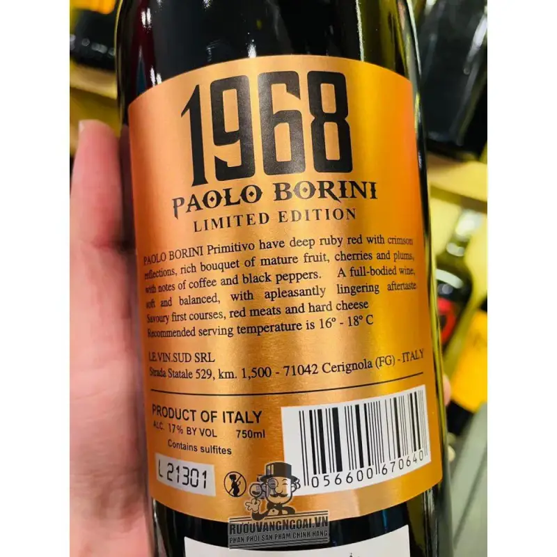 Địa chỉ bán vang y paolo borini primitivo do gia cuc re giá rẻ nhất