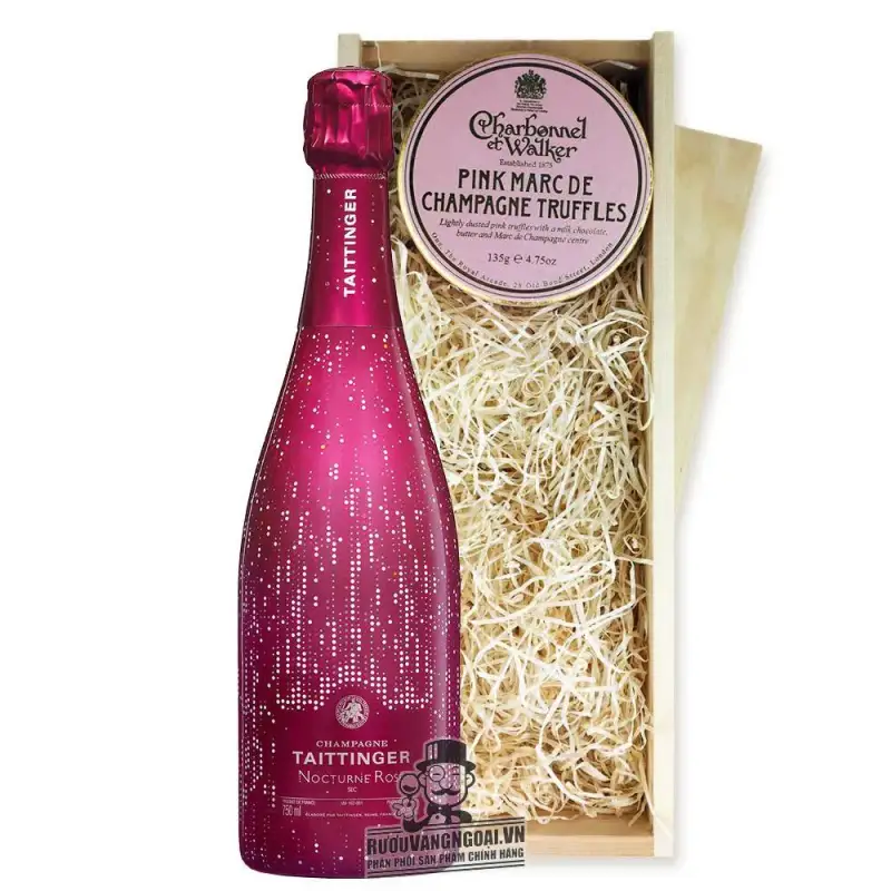 Rượu vang nổ Taittinger Nocturne Rose City Lights cao cấp