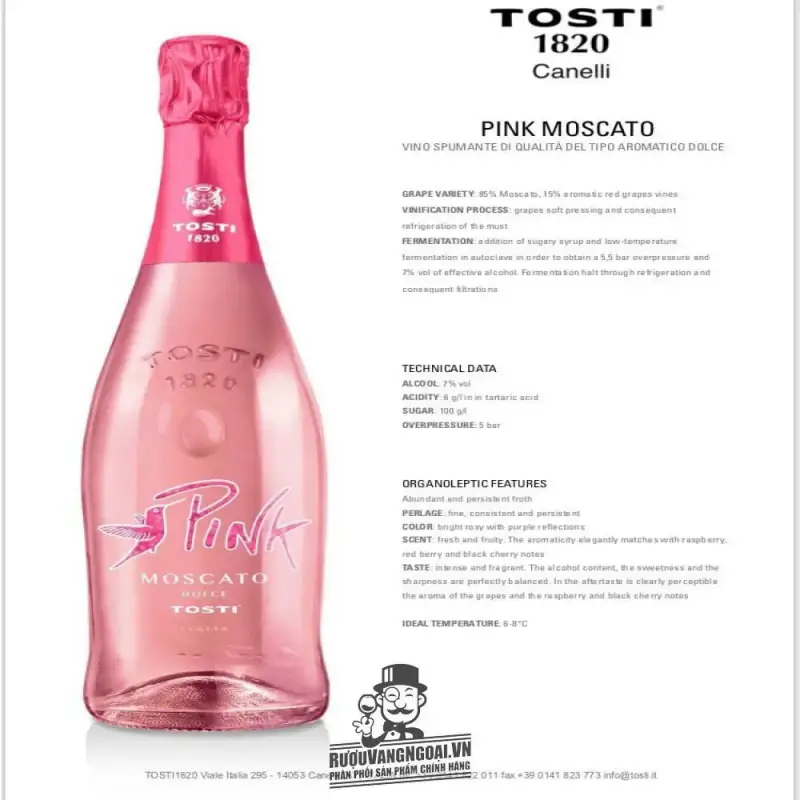 Địa chỉ mua ruou vang y no tosti pink moscato giá rẻ nhất