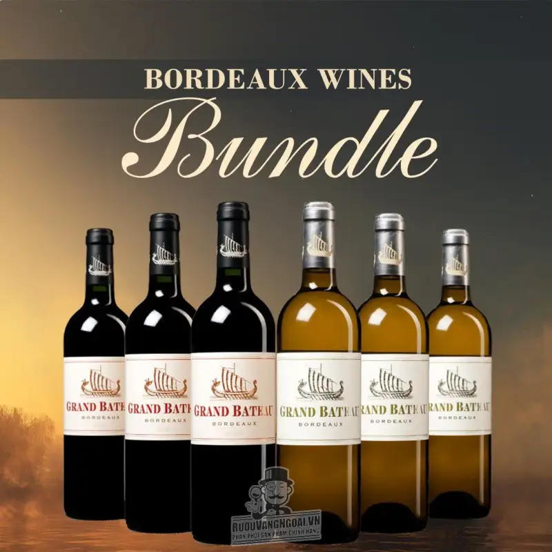 Vang Pháp Grand Bateau Bordeaux Đỏ - Trắng