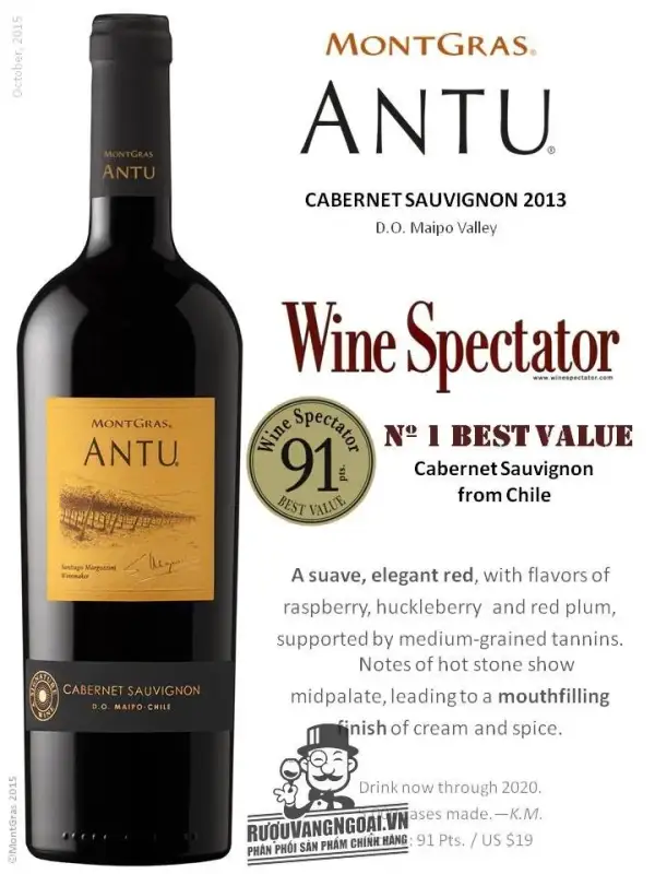 Káº¿t quáº£ hÃ¬nh áº£nh cho vang chile antu cabernet sauvignon 2014