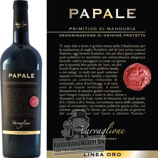 Vang ý PAPALE Primitivo di Manduria