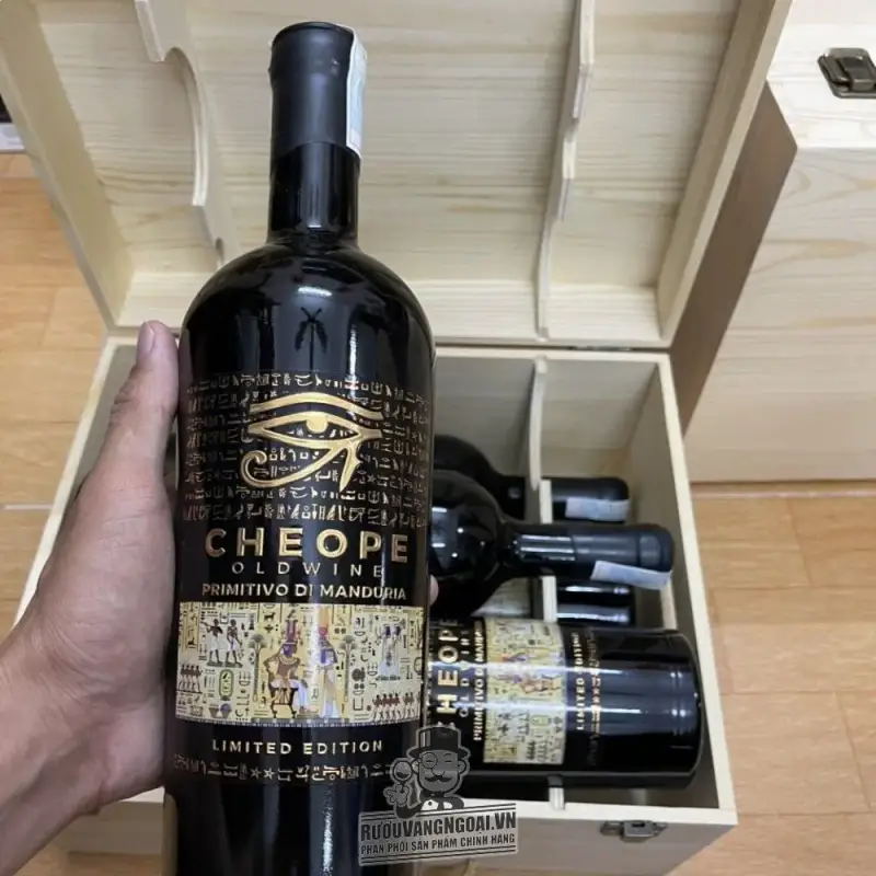 Rượu Vang Ý CHEOPE PRIMITIVO DI MANDURIA 18,5 ĐỘ SIÊU NGON