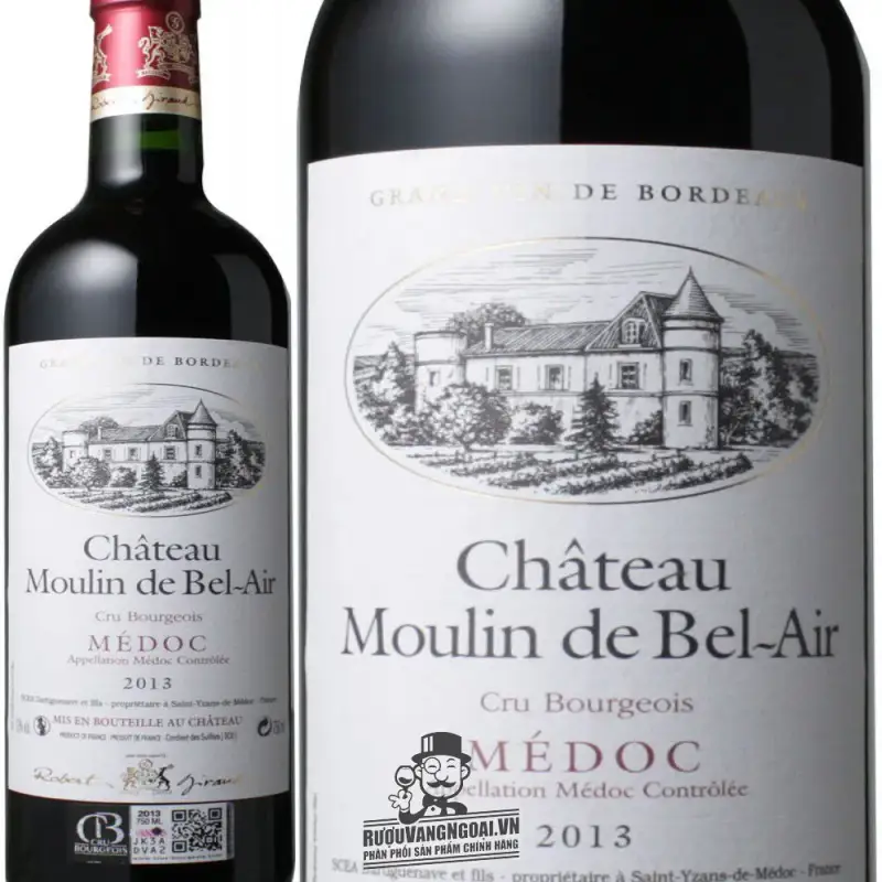 vang phap chateau moulin de bel air medoc giá bao nhiêu
