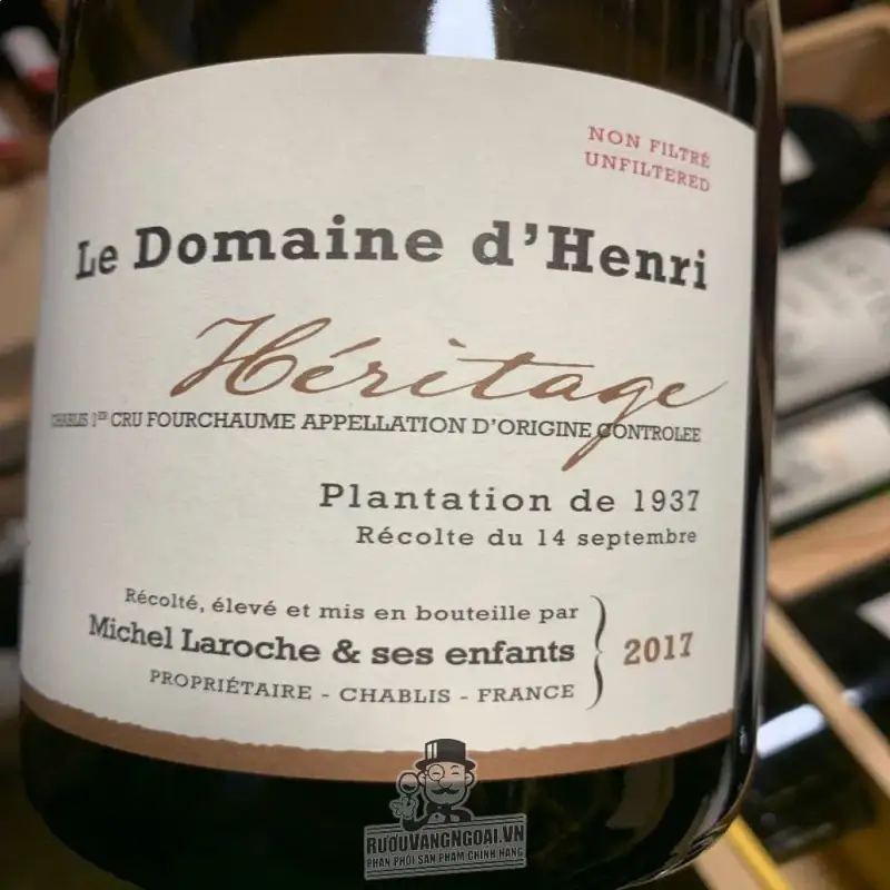 Vang Pháp Le Domaine dHenri Heritage Fourchaume Hảo hạng