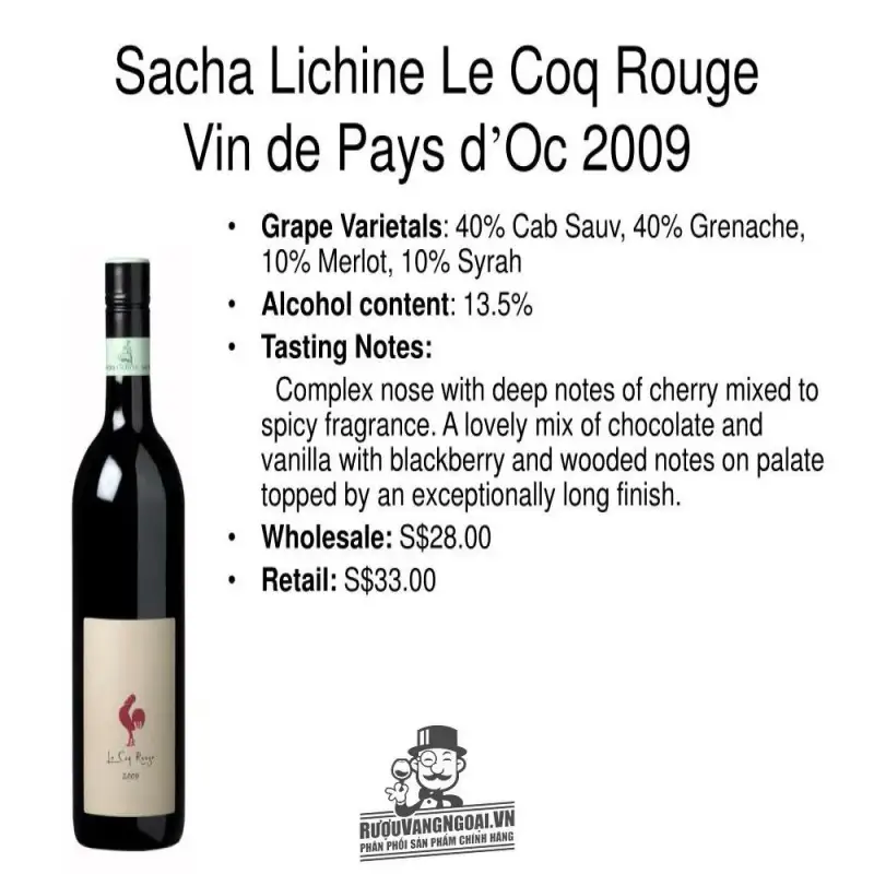 Địa chỉ bán vang phap le coq rouge giá rẻ tại Sài Gòn