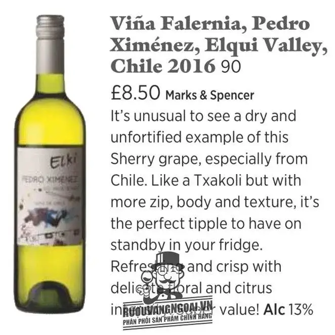 Rượu Vang Chile ELKI PEDRO XIMENEZ