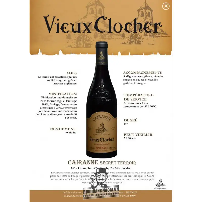 Vang Pháp Cairanne Vieux Clocher