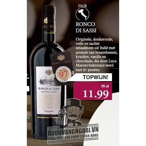 Vang ý RONCO DI SASSI VINO ROSSO