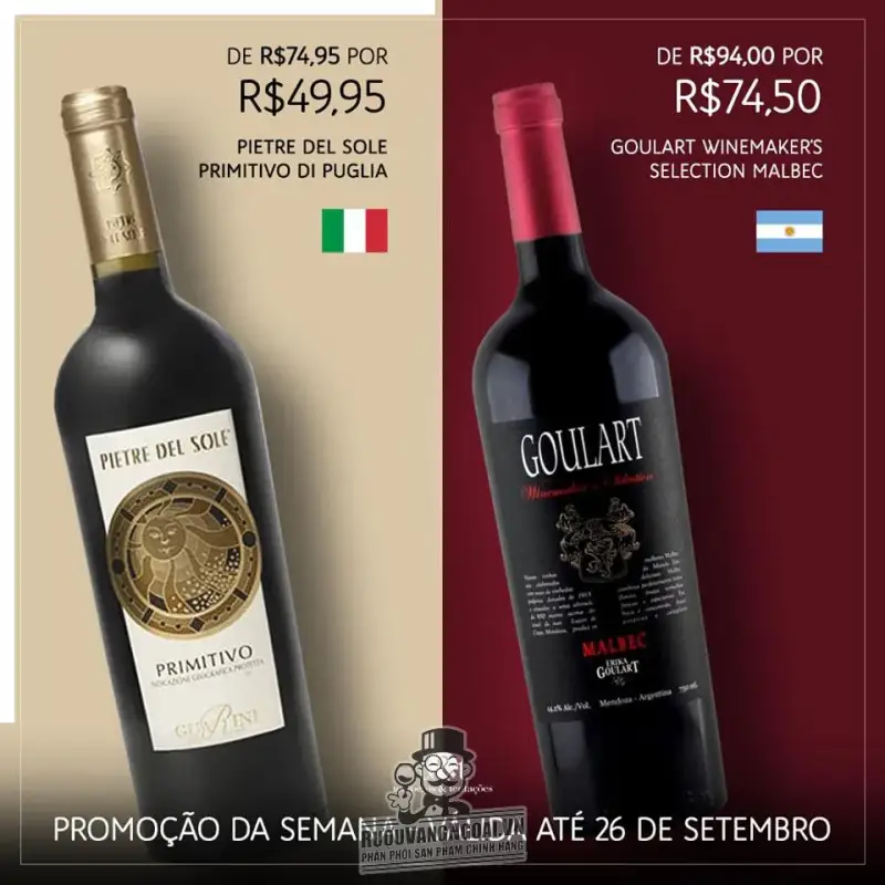 Mua vang y pietre del sole primitivo giá rẻ tại Hà Nội