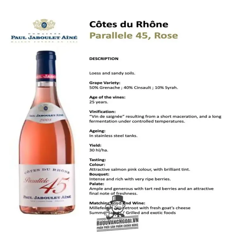 Mua vang phap parallele cotes du rhone paul jaboulet aine giá rẻ tại Hà Nội