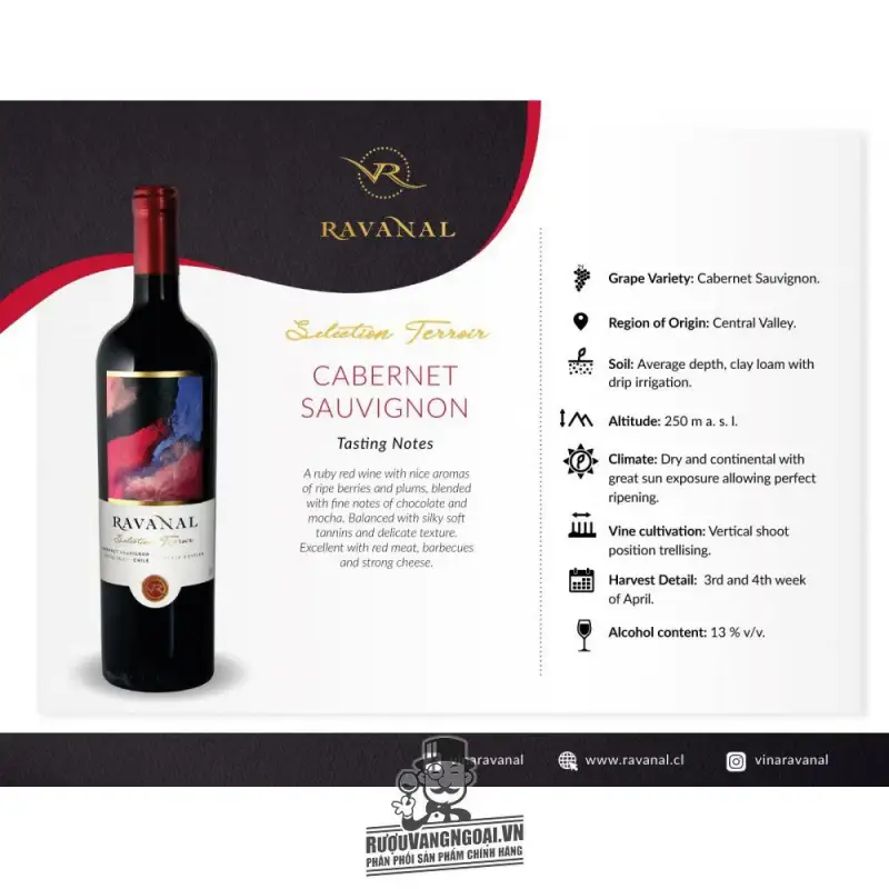 Vang Chile Ravanal Varietal Cabernet Sauvignon chính hãng