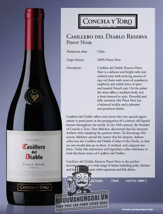 Vang Chile Casillero Del Diablo Pinot Noir