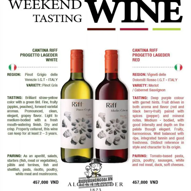 Giá vang y riff merlot cabernet progetto lageder