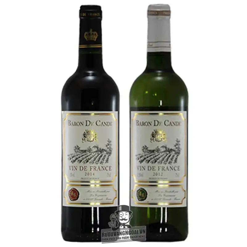 Vang Pháp Baron de Cande France đỏ - trắng uống ngon