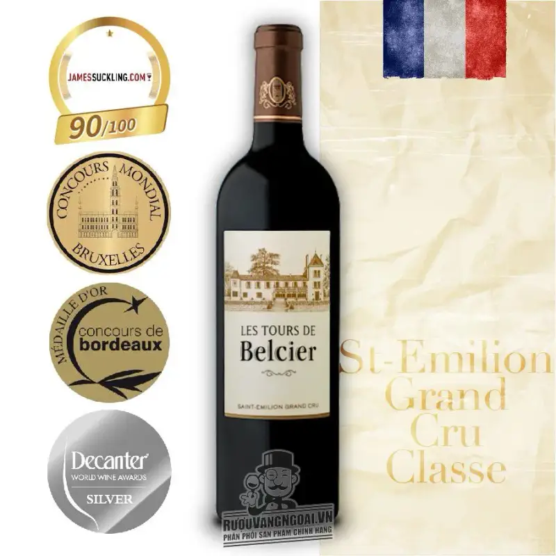 vang phap les tours de belcier saint emilion grand cru classe giá bao nhiêu