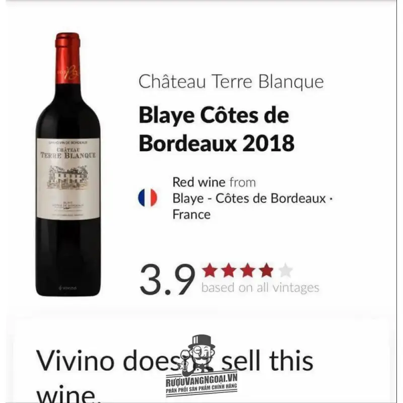 vang phap chateau terre blanque bordeaux red giá bao nhiêu