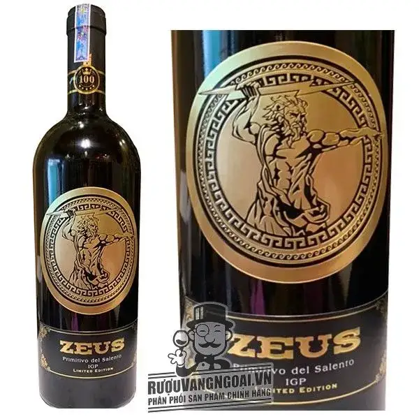 VANG Ý ZEUS PRIMITIVO DEL SALENTO LIMITED EDITION 19 ĐỘ