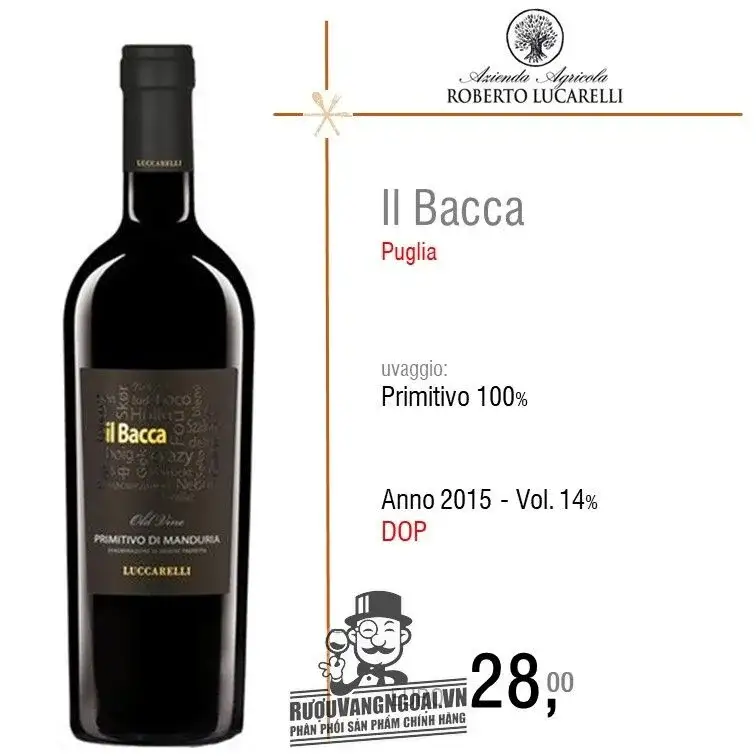 Vang Ý IL BACCA Primitivo Di Manduria