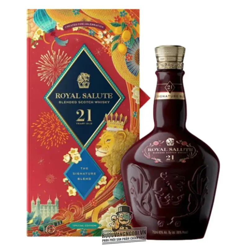 Rượu Chivas 21 Royal Salute Đỏ Ruby Flagon