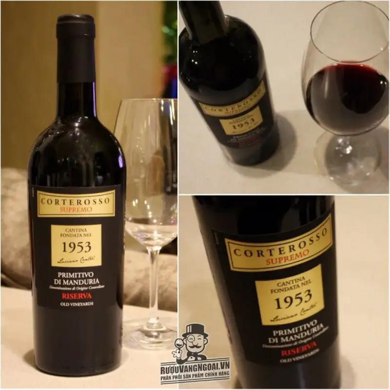 Mua ruou vang corterosso supremo primitivo di manduria riserva giá rẻ tại Sài Gòn