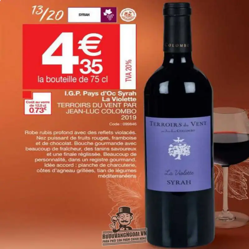 Địa chỉ bán vang phap jean luc colombo la violette syrah giá rẻ tại Sài Gòn