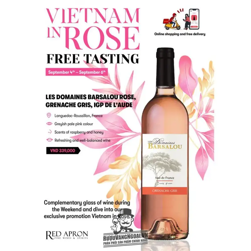 Địa chỉ mua vang phap barsalou les domaines rose grenache gris giá rẻ nhất