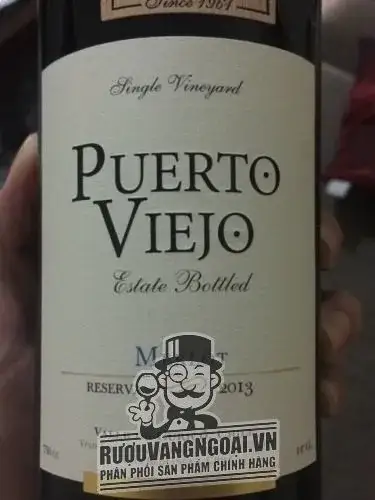 Vang Chile mác gỗ Puerto Viejo Merlot