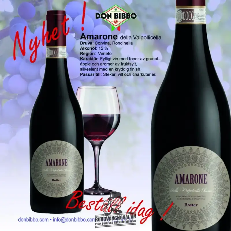 Mua vang y amarone della valpolicella classico botter giá rẻ tại Hà Nội