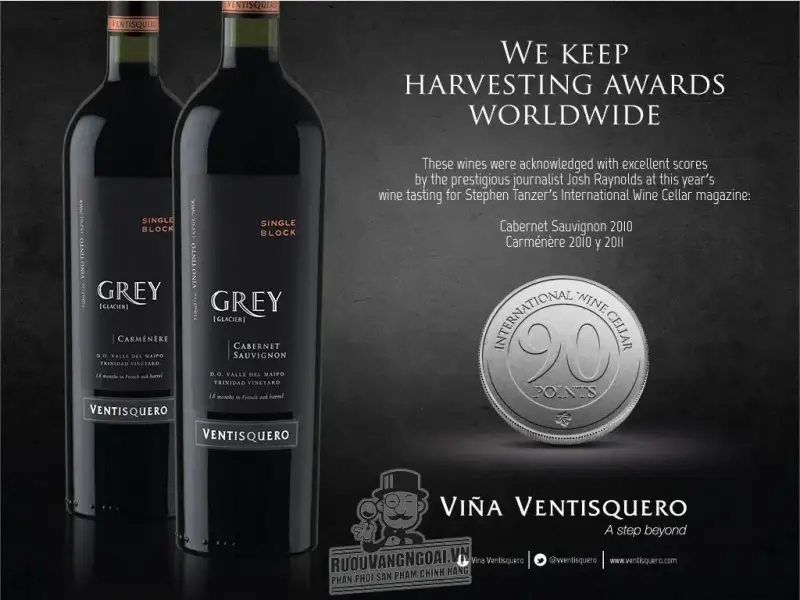Vang Chile Ventisquero Grey Single Block (red-white)