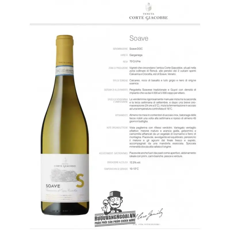 ruou vang y trang corte giacobbe soave giá bao nhiêu