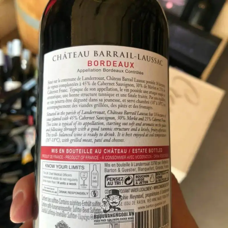 vang phap chateau barrail laussac bg bordeaux aop mua ở đâu giá rẻ nhất